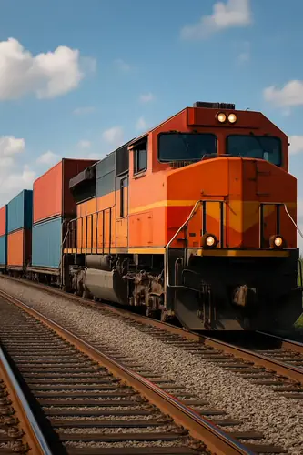 Rail freight – freight train with containers